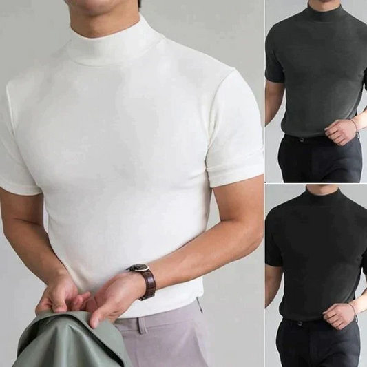 👕🔝 Slim Fit Stand-up Collar T-shirt για άνδρες – Εφαρμοσμένο, άνετο και μοντέρνο στυλ 🎁