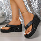 👠 Παχύς πυθμένας Sequin γυναικεία σαγιονάρες