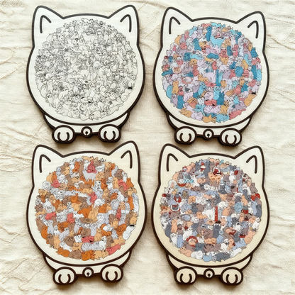 🎁Christmas Sale 50% OFF🎅135-Piece Cat Shaped Wooden Jigsaw Puzzle