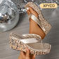 👠 Παχύς πυθμένας Sequin γυναικεία σαγιονάρες
