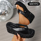 👠 Παχύς πυθμένας Sequin γυναικεία σαγιονάρες