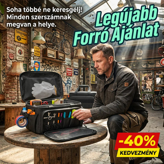 🔥👨‍🔧 Τσάντα εργαλείων βαρέως τύπου 14 ιντσών - Βιομηχανικού τύπου καμβάς με πάνελ γρήγορης πρόσβασης 🛠️👜
