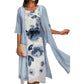 🌸Αναπνεύσιμο και άνετο βαμβάκι floral print γυναικεία φορέματα δύο τεμαχίων
