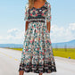 2025🌸 Γυναικείο κομψό φόρεμα με boho print
