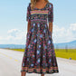 2025🌸 Γυναικείο κομψό φόρεμα με boho print