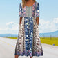 2025🌸 Γυναικείο κομψό φόρεμα με boho print
