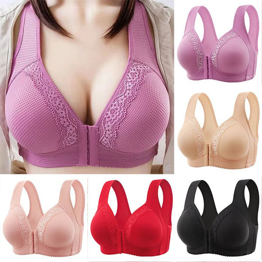【1+1 Δωρεάν】Αναπνεύσιμο - Σουτιέν plus size που δένει μπροστά με μη ατσάλινους κρίκους