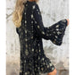 🔥🖤Πώληση Μαύρης Παρασκευής: 39% OFF🔥Γυναικεία γεωμετρική εκτύπωση άνετη V-λαιμός Midi-φόρεμα