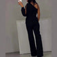 Γυναικεία Ο ένας ώμος Sparkly Mesh Flared Jumpsuits💥προσφορά περιορισμένου χρόνου