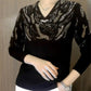 Πλεκτή μπλούζα Sparkly V-Neck