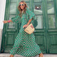 💖 Γυναικεία κομψά flared μανίκι Floral Boho φορέματα