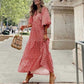 💖 Γυναικεία κομψά flared μανίκι Floral Boho φορέματα