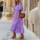 💖 Γυναικεία κομψά flared μανίκι Floral Boho φορέματα