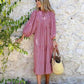 💖 Γυναικεία κομψά flared μανίκι Floral Boho φορέματα