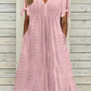 ✨【M-3XL】👗Γυναικείο κομψό V-λαιμός κοίλο-out στερεό κοίλο-out φόρεμα🔥