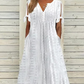 ✨【M-3XL】👗Γυναικείο κομψό V-λαιμός κοίλο-out στερεό κοίλο-out φόρεμα🔥