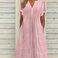 ✨【M-3XL】👗Γυναικείο κομψό V-λαιμός κοίλο-out στερεό κοίλο-out φόρεμα🔥