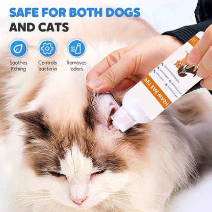 🐾✨ Καθαριστικό αυτιών για κατοικίδια - Απαλή φόρμουλα με  προλαμβάνει μολύνσεις και οσμές 🌿👂