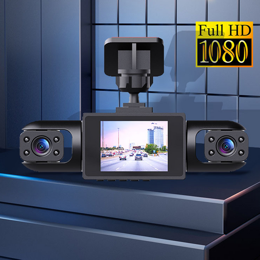 💥 Κάμερα ταμπλό 360° με 4 φακούς - 1080P HD, νυχτερινή όραση και αυτόματη ασφάλεια! 🌙