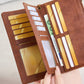 👛Ρετρό στυλ, μπλοκάρισμα RFID, γυναικείο πορτοφόλι τριών μερών
