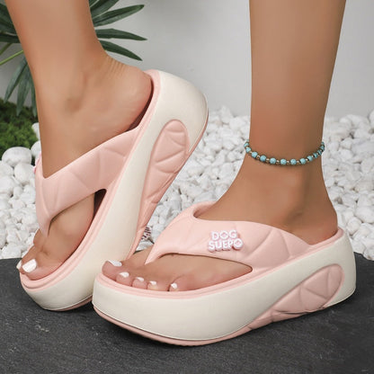 🌸 👡Γυναικείες καλοκαιρινές χρωματιστές παντόφλες μπλοκ με μαλακή σόλα και χοντρό τακούνι ☀️