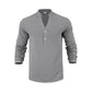 👔Męska jesienna koszulka typu henley w stylu casual